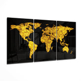 World Map Glass Art.